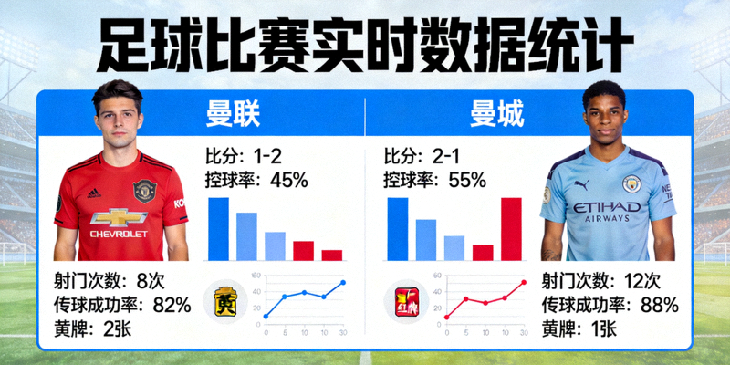 足球比赛实时数据统计图表展示